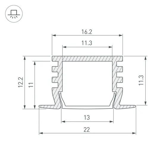 Фото #4 товара Профиль PDS-F-2000 ANOD Black (Arlight, Алюминий)