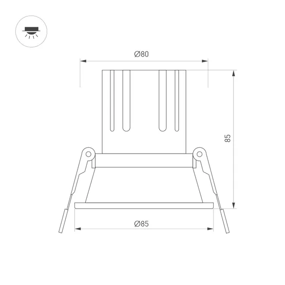 Фото #4 товара Светильник MS-FLOW-BUILT-R85-12W Day4000 (WH, 55 deg, 230V) (Arlight, IP20 Металл, 5 лет)