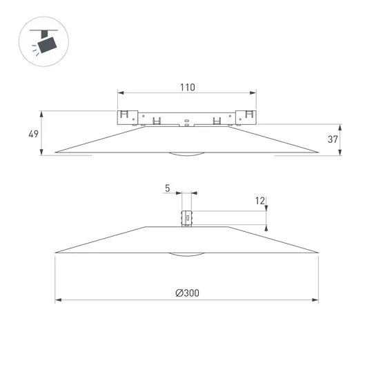 Фото #3 товара Светильник MAG-MICROCOSM-DISCO-R300-7W Day4000 (WH, 36 deg, 24V) (Arlight, IP20 Металл, 5 лет)