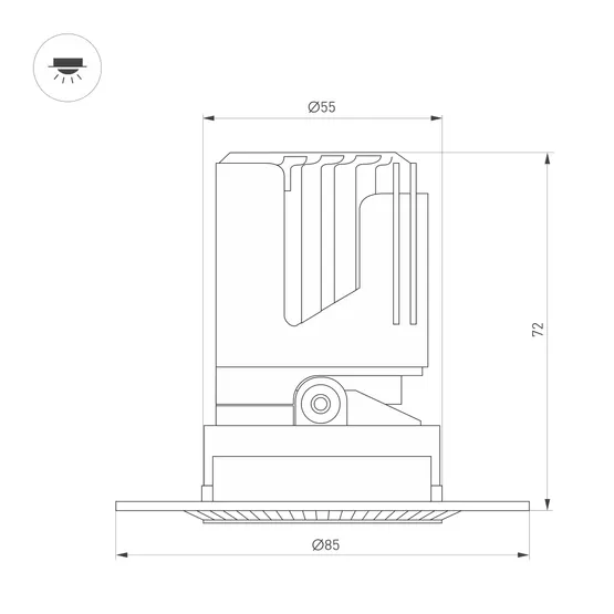 Фото #3 товара Светильник MS-ARADO-TRIMLESS-R55-7W Warm3000 (WH-WH, 24 deg, 230V) (Arlight, IP20 Металл, 5 лет)