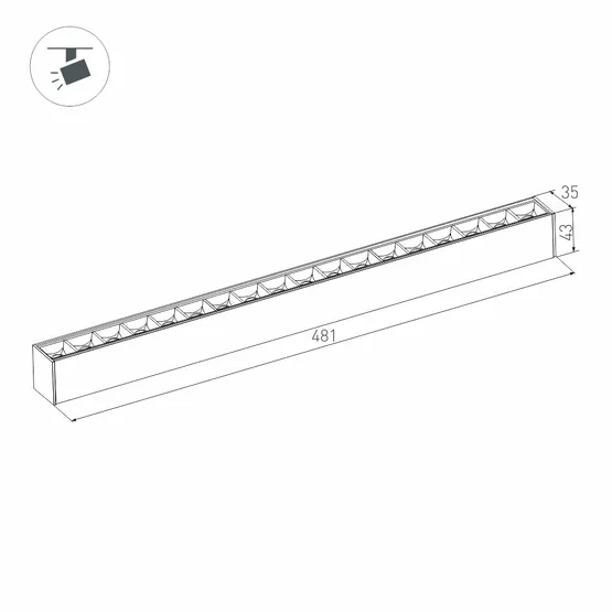 Фото #4 товара Светильник MAG-LASER-45-L480-27W Warm3000 (BK, 36 deg, 24V) (Arlight, IP20 Металл, 5 лет)
