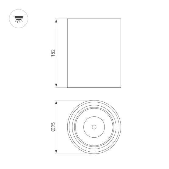 Фото #3 товара Светильник SP-SALT-R95-20W Warm3000 (BK, 40 deg, 230V) (Arlight, IP54 Металл, 5 лет)