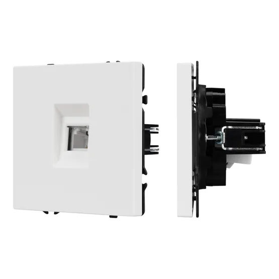 Фото #1 товара Механизм телефонной розетки SCT-NOBE-MTL1-SFPL-WH (RJ-11, 4C) (Arlight, Белый кварц)