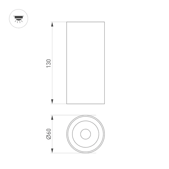 Фото #4 товара Светильник SP-GABI-SURFACE-R60-12W Warm3000 (BK, 60 deg, 230V) (Arlight, IP40 Металл, 5 лет)