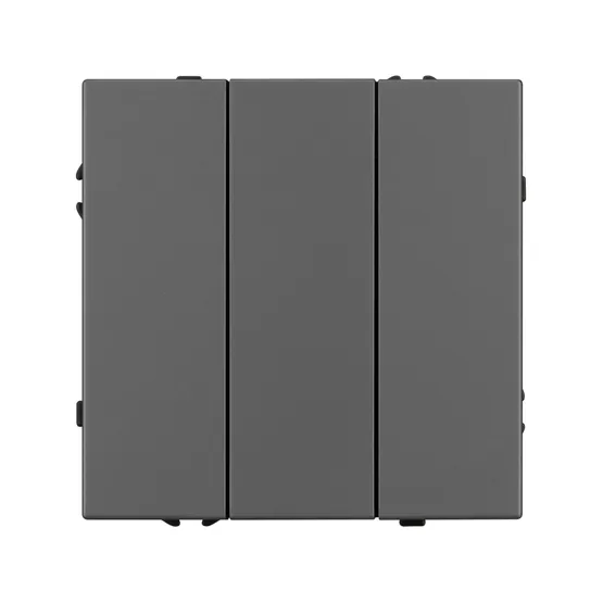 Фото #2 товара Механизм выключателя трехклавишный непроходной SWT-NOBE-MK03-SFPL-GR (230V, 10A) (Arlight, Серый базальт)