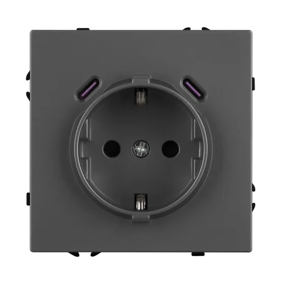 Фото #2 товара Механизм розетки с USB зарядкой SCT-NOBE-MUCC-SFPL-GR (230V, 16A) (Arlight, -)