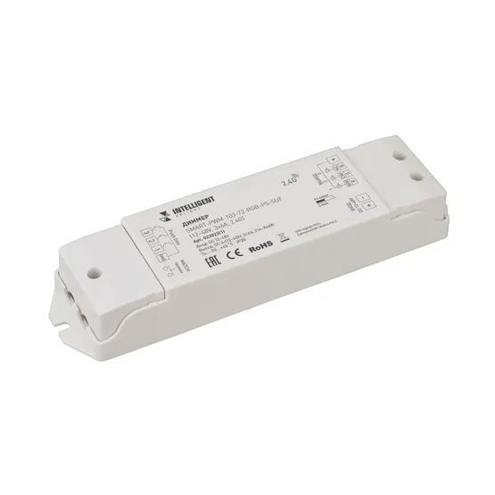 Фото товара INTELLIGENT ARLIGHT Диммер SMART-PWM-103-72-RGB-PS-SUF Grey (12-48V, 3x6A, 2.4G) (IARL, IP20 Пластик, 5 лет)