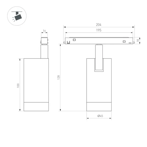 Фото #3 товара Светильник MAG-ORIENT-SPOT-R45-12W Warm3000 (BK, 50 deg, 48V) (Arlight, IP20 Металл, 5 лет)