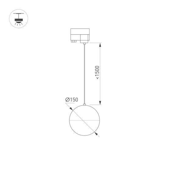 Фото #4 товара Светильник LGD-EMISFERO-TRACK-HANG-4TR-R150-11W Warm3000 (WH, 170 deg, 230V) (Arlight, IP20 Металл, 3 года)