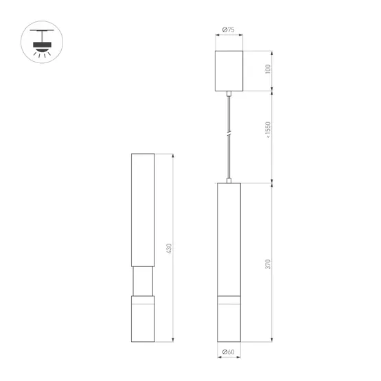 Фото #9 товара Светильник SP-ARTEMIS-HANG-P-R60-15W Warm3300-MIX (BK, 8-80 deg, 230V, TRIAC) (Arlight, IP20 Металл, 5 лет)
