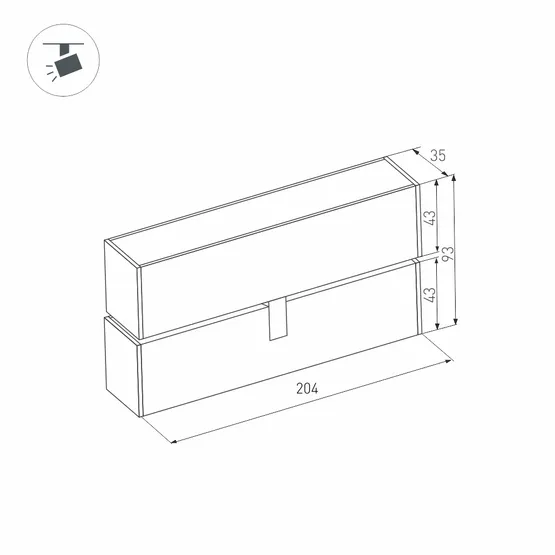 Фото #7 товара Светильник MAG-FLAT-FOLD-45-S205-6W Warm3000 (BK, 100 deg, 24V) (Arlight, IP20 Металл, 5 лет)