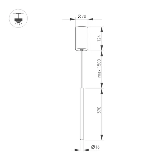 Фото #4 товара Светильник SP-UMBRA-HANG-V-L600-10W Warm3000 (BK, 120 deg, 230V) (Arlight, IP20 Металл, 3 года)