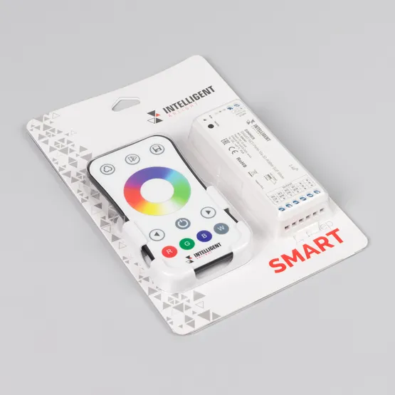 Фото #3 товара INTELLIGENT ARLIGHT Диммер SMART-SET-PWM-104-52-RGBW-SUF White (12-24V, 4x4A, ПДУ RING 10кн, 2.4G) (IARL, Контроллер)